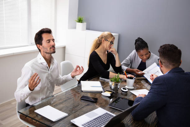 Focused work session with rhythmic breathing at a desk